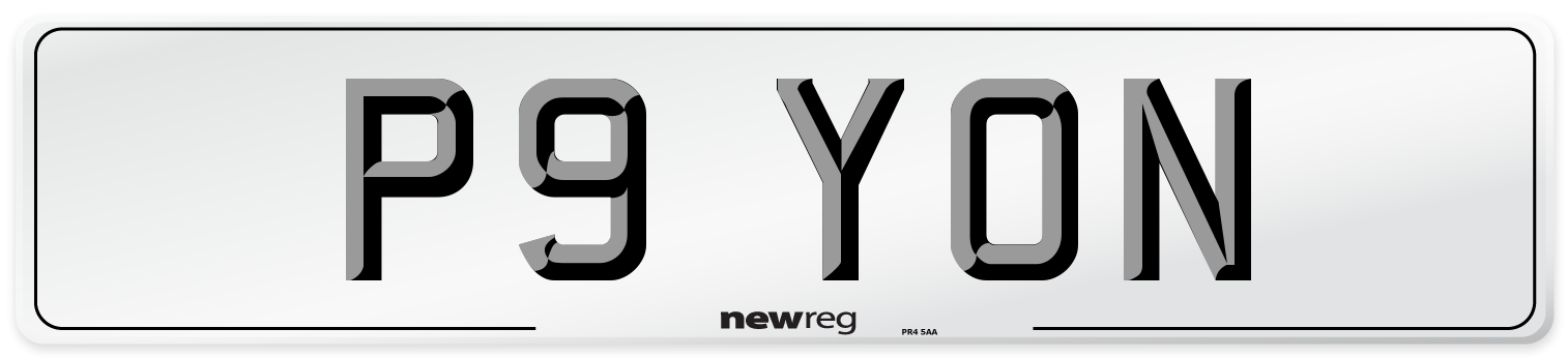 P9 YON Number Plate from New Reg